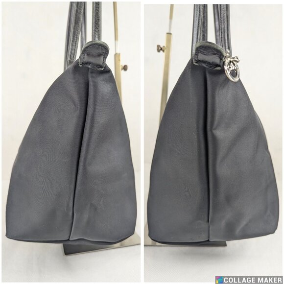 Longchamp Le Pliage Nylon Hobo Black Shoulder Bag Made in France. - Picture 7 of 16
